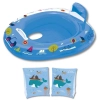 Kit Par de Boias de Brao 23cm X 15cm Azul + Boia Bote com Fralda Azul