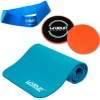 Kit Colchonete Azul + Mini Band Forte + Par de Disco Deslizante