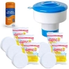 Kit Flutuador + 5 Pastilhas de Cloro Genco 3 em 1 + 50 Unidades Fita Avaliar 3 em 1