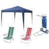 Kit Tenda Gazebo Dobrvel Trixx 3x3m + Carrinho de Praia + 2 Cadeiras de Praia