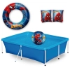 Kit Piscina Infantil 2000 Litros + Bola Inflvel + 2 Boias do Homem Aranha