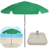 Kit Guarda Sol Praia Verde Claro 1,60 + Base Branca 18 L / 22 Kg