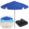 Kit Guarda Sol Praia Piscina Azul 1,60 M + Base Preta 18 L / 22 Kg