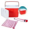 Kit Praia Vermelho com 1 Esteira 1,80 M + Caixa Trmica Cooler 19 L