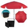 Kit Praia Guarda Sol 1,60 M Vermelho + Caixa Trmica Cooler 19 L Preto