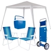 Kit Tenda Gazebo 3 M X 2,40 M Rfia + Carrinho C/ Avano + 2 Cadeiras + Cooler 26 L