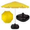 Kit Guarda Sol Praia Amarelo Bagum 1,60 M Alumnio + Base Preta 22 Kg