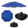 Kit Praia Guarda Sol 1,60 M Azul Royal Bagum Alumnio + Base Preta 22 Kg