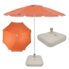 Kit Guarda Sol Praia Laranja 1,60 M + Base Branca 18 L / 22 Kg