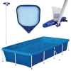 Kit Piscina Retangular Estruturada 3000 Litros Mor + Aspirador + Peneira + Haste 1,40 M