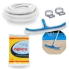 Kit Escova Curva 45,7 Cm + Mangueira 32mm 4 M + Sulfato de Alumnio Decantador Piscinas Fibra/ Alvenaria