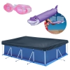 Kit Piscina 5000 Litros + Lana gua Animais Sortido + culos Natao Infantil Rosa + Capa e Forro