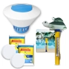 Kit Piscina Termmetro de Tartaruga + Clorador Flutuante Grande + 2 Pastilhas de Cloro 5 em 1