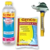 Kit Algicida Lquido 1 L Sem Cobre + Cloro Granulado 1kg 3 em 1 + Termmetro Flutuante Tartaruga