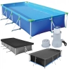 Kit Piscina Retangular 6200 L com Capa, Forro e Filtro 220v 3600 L/H