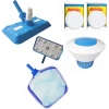 Kit Limpeza Piscina Aspirador + Peneira + Flutuador e 2 Pastilhas Hidroall 5 em 1