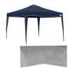 Kit Tenda Gazebo Azul Base e Topo 3x3 M + 2 Paredes Brancas