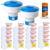 Kit 2 Flutuadores + 20 Pastilhas de Cloro 3 em 1 + 50 Unidades Fita Avaliar