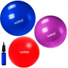 Kit Pilates com 3 Bolas Suas Tamanhos 45 Cm + 55 Cm + 65 Cm + Mini Bomba