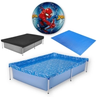 Kit Piscina de Armao Infantil 1000l + Capa + Forro + Bola Inflvel Homem Aranha Marvel