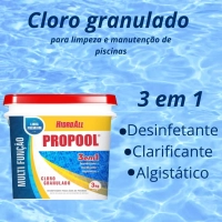 Balde de Cloro Granulado para Piscina 3 em 1 Propool 3kg