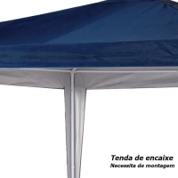 Kit Praia Tenda Gazebo 3x3 M Azul Oxford + Duas Cadeiras + Cooler 19 L