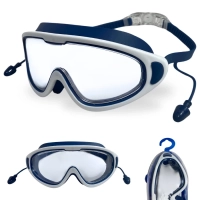 Oculos de Natao com Bandana Proteo Uv/ Antiembaante Azul Mergulho Piscina Master Mor