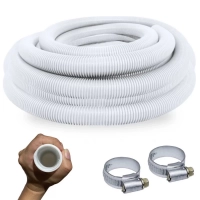 Mangueira Flutuante para Piscina 32mm Branca 6m 1.1/4 Polegadas com Abraadeiras