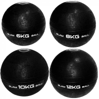 Kit Bola Slam Ball com 6 Kg + 8 Kg + 10 Kg + 12 Kg Preta Liveup