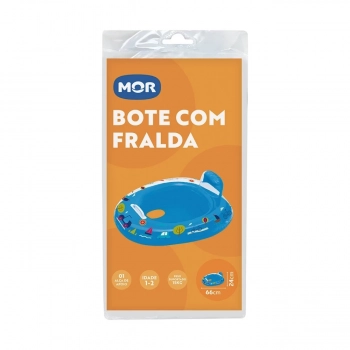 Kit Par de Boias de Brao 23cm X 15cm Azul + Boia Bote com Fralda Azul