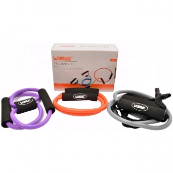 Kit com 3 Extensores Mdio + 3 Mini Bands + Arco Pilates + Escada de Cho 4m