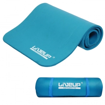 Kit Colchonete Azul para Pilates Yoga + 2 Mini Bands Super Forte e Extra Forte + 2 Blocos de Apoio