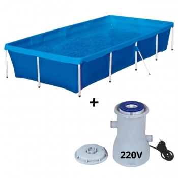 Kit Piscina 3000 Litros + Bomba Filtrante 2200 L/H 220v