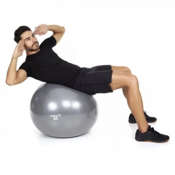 Bola Pilates Ginstica Gym Ball 65 Cm Cinza com Bomba