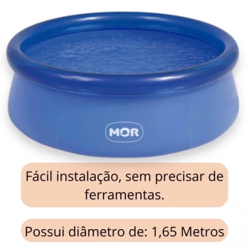 Kit Piscina Infantil 1000 Litros Mor Redonda Inflavel + Forro de Proteo