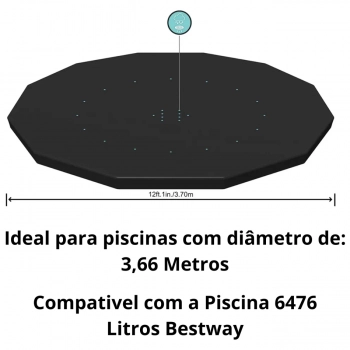 Capa para Piscina Estrutural 3,66 Mts Cobertura Bestway Indicado para Piscina de 6473 Lts