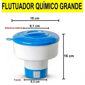 Kit Flutuador + 5 Pastilhas de Cloro Genco 3 em 1 + 50 Unidades Fita Avaliar 3 em 1