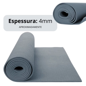 Colchonete Tapete Yoga Ginstica Eva Cinza Exerccios 1,73 Metros Liveup Sports