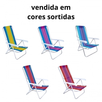 Kit Carrinho de Praia com Avano + 2 Cadeiras de Praia Alumnio