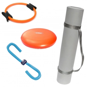 Kit Colchonete + Disco de Equilbrio + Arco Flexvel + Exercitador Tonificador