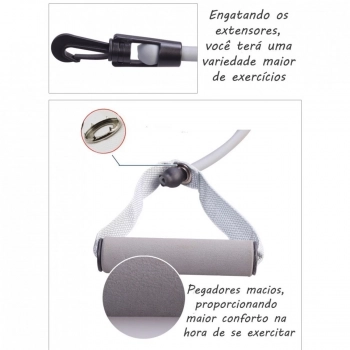 Kit Bola Suia para Pilates 65cm com Extensores + Colchonete 1,70m + Bomba