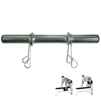 Kit Treino 2 Barras Musculao Oca 30cm com Presilhas + 4 Anilhas de 2kg