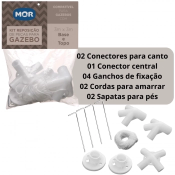 Kit Conectores Peas Reposio para Tendas com Base e Topo 3x3m Mor