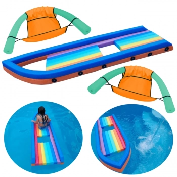 Jangada Flutuante Espaguete para Piscina + 2 Poltronas Espaguete Flutuante