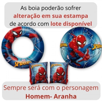 Kit Boia Inflvel + Bola Inflvel + Boia de Brao do Homem Aranha