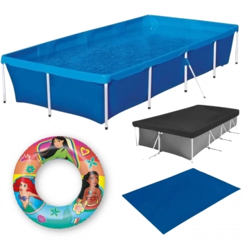 Kit Piscina 3000 Litros Mor + Capa e Forro + Boia Inflvel Das Princesas