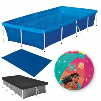 Kit Piscina 3000 Lts Mor + Capa e Forro + Bola Inflvel Das Princesas