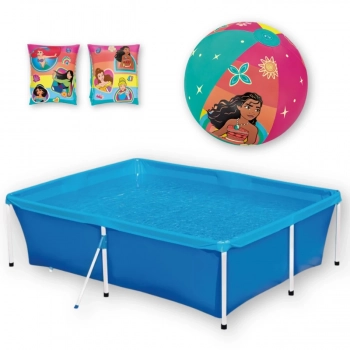 Kit Piscina Infantil 2000 Litros + Bola Inflvel + Boia de Brao Princesas