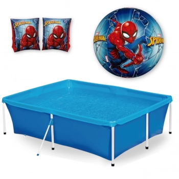 Kit Piscina 2000 Lts Mor + Bola Inflvel + Boia de Brao Homem Aranha