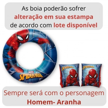 Kit Capa e Forro para Piscina 3000 Litros Mor + Boias do Homem Aranha (piscina No Inclusa)